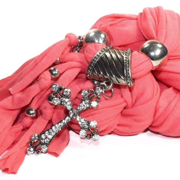 Cross Pendant Necklace Scarf for Women - Picture 6 of 6